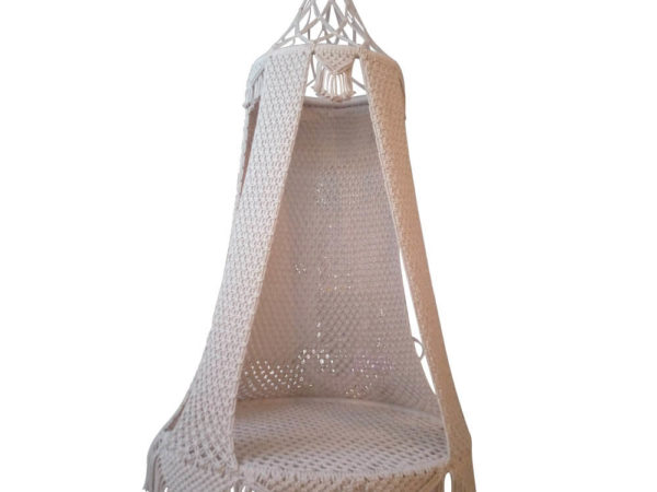 fauteuil suspendu en macramé